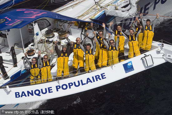 船员坐帆船从纽约到达英国打破记录(图)